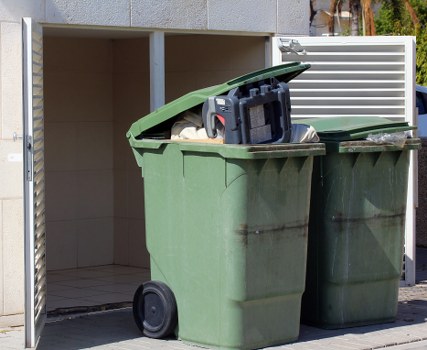 Loading bay at a local transfer station handling separated recyclables